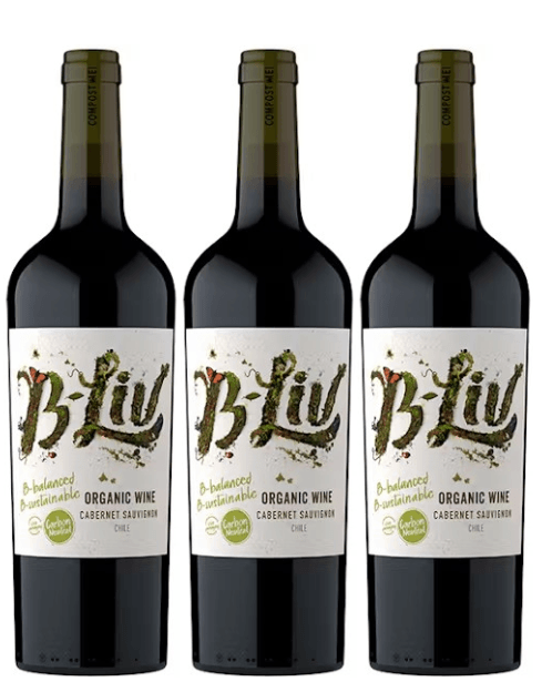 B-Liv 6 Bottle Pack Organic Wine Cabernet Sauvignon 2020 750ml