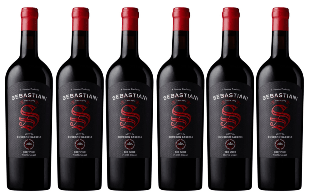 Sebastiani Vineyards 6 Bottle Pack Aged in Bourbon Barrels Red 2019 750ml