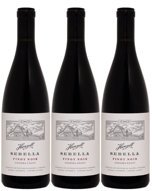 Hanzell Vineyards 3 Bottle Pack Sebella Pinot Noir Sonoma Coast 2022 750ml