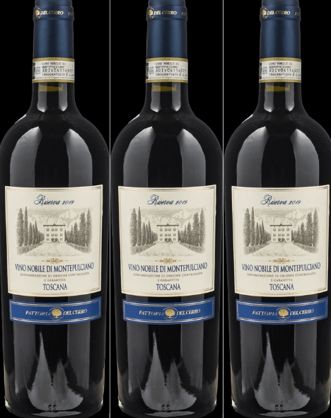 Fattoria del Cerro 3 Bottle Pack Vino Nobile di Montepulciano Riserva 2019 750ml