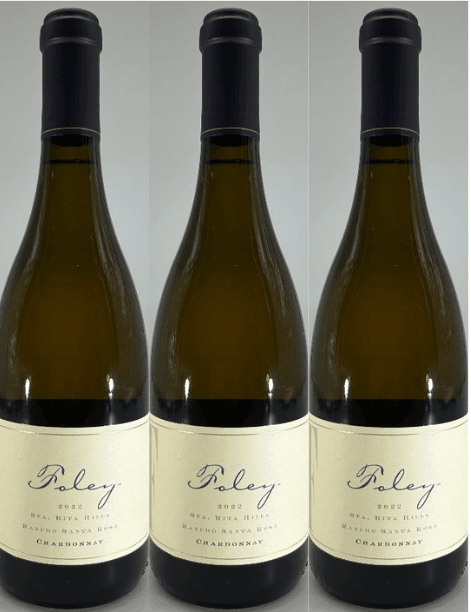 Foley Estates 3 Bottle Pack Chardonnay Rancho Santa Rosa Sta Rita Hills 2022 750ml