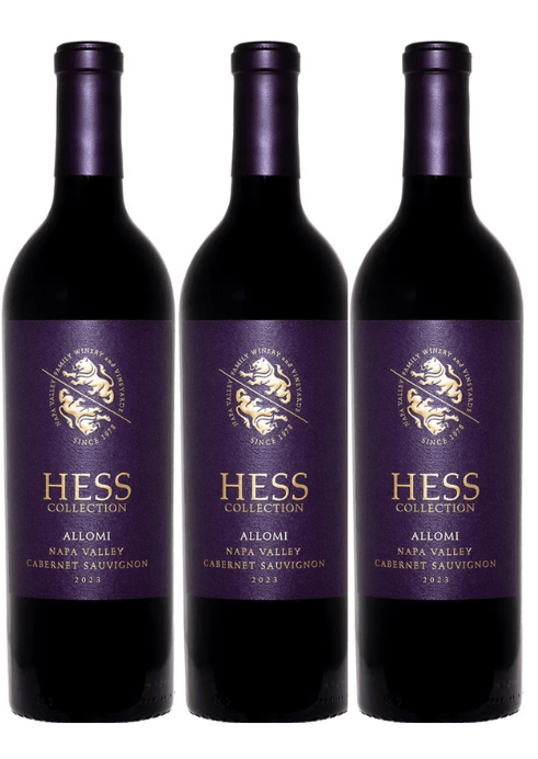 Hess Collection 3 Bottle Pack Allomi Vineyard Cabernet Sauvignon Napa Valley 2023 750ml